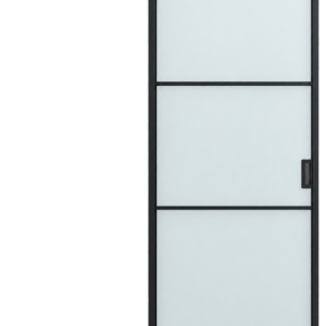 Puerta corredera de cristal con perfil de aluminio negro o blanco