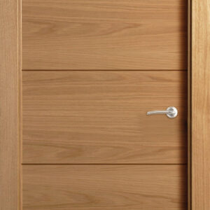 Puerta block de chapa natural barnizada 4 ranuras